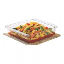 Borosil Square Glass Baking Dish With Handle 1.6 L Microwave Safe & Oven Safe Without Lid
