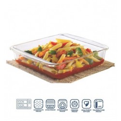 Borosil Square Glass Baking Dish With Handle 1.6 L Microwave Safe & Oven Safe Without Lid