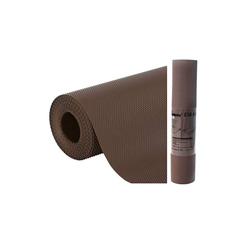 Shuangyou Pvc Multipurpose Strong Anti-slip Eva Mat For Kitchen Drawer Shelf Liner 45x300 Cm Brown Color