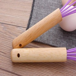 Mixer Egg Beater Wooden Hand Whisk Cream Milk Shake Stiring Cooking Tools