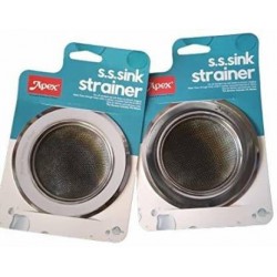 Apex Kitchen Sink Stainless Steel Push Down Strainer 10 cm Set of 2