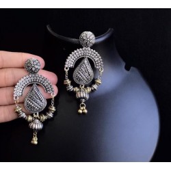 Anaghya Dual Tone Oxidized Earrings For Girls And Women