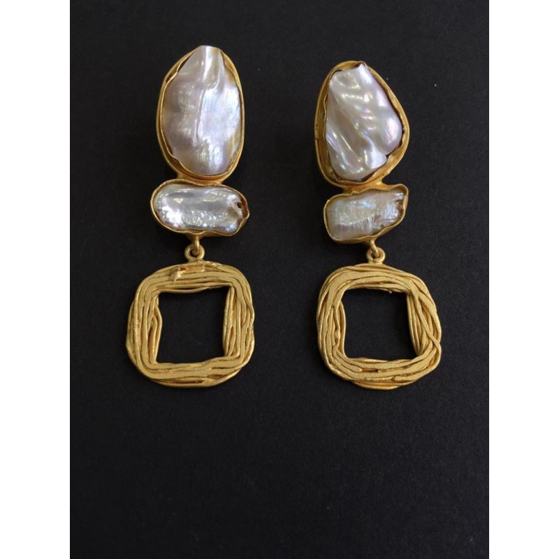 anaghya baroque pearl earrings in white for girls and women