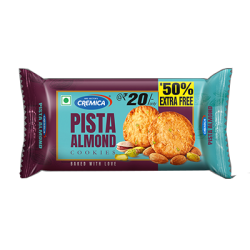 CREMICA Pista Almond Cookies 50+25gm 10 pc