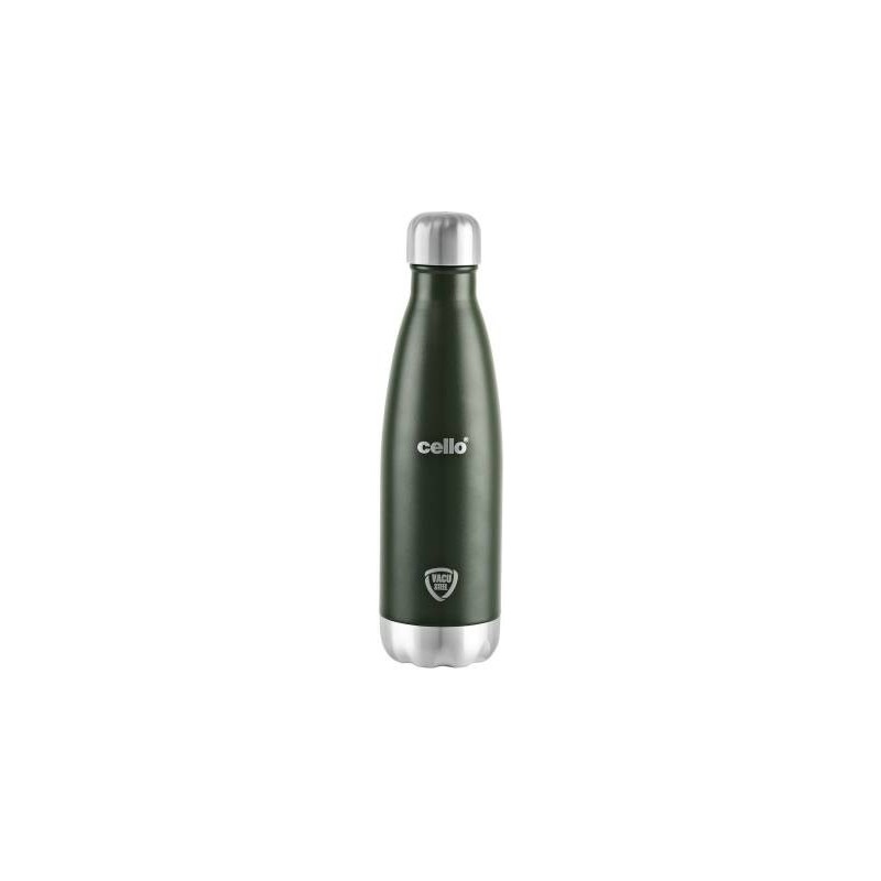 Cello Duro Tuff Steel Series Swift Double Walled Stainless Steel Water Bottle With Durable Dtp Coating 1000ml Military Green