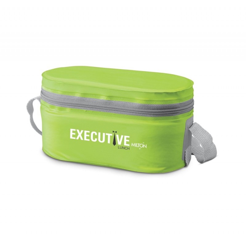Milton Stainless Steel Executive Lunch Box Soft Insulated Tiffin Box 2 Ss Container 1 Microwave Safe Container Green