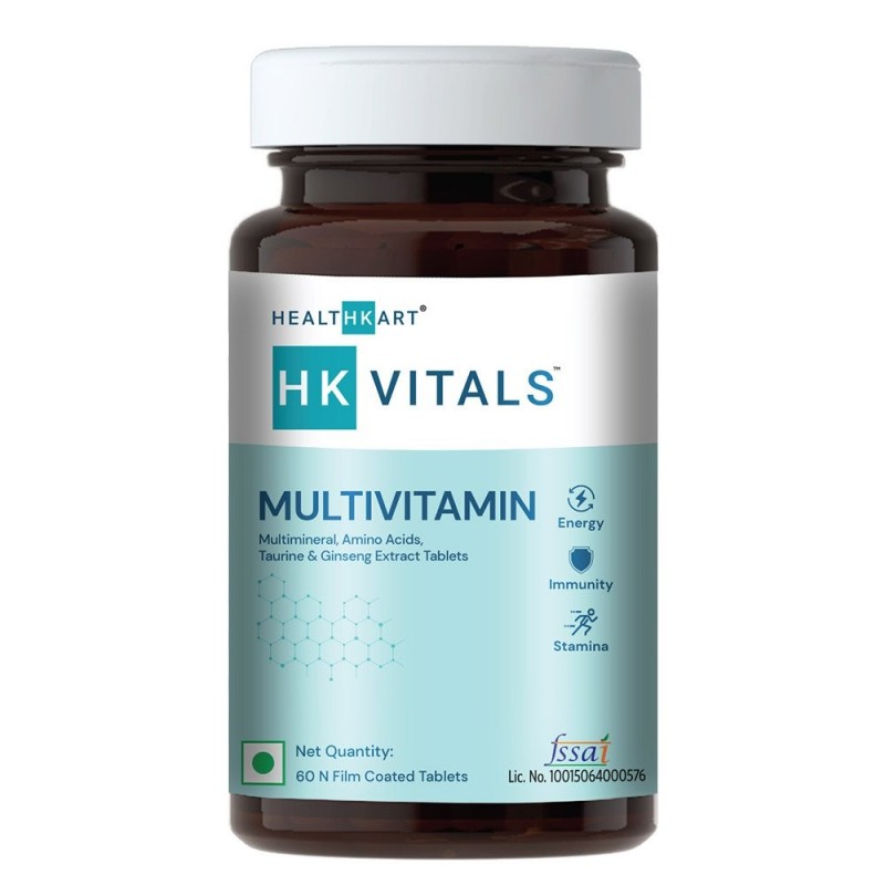 HealthKart Multivitamin with Multimineral Amino Acids Taurine & Ginseng Extract 60 tablet s Unflavoured