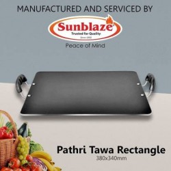 Sunblaze Non-stick Aluminium Pathri Tawa Rectangle Black (380×340) Mm Cookware Set Aluminium