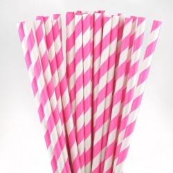 Pink Striped Paper Straws 50 Pack Old Fashioned Pinstripe Straws Hot Pink Stripe Party Straws Wedding Straw