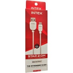 Intex Star 2.0m 1 M Micro Usb Cable Compatible With Mobile Charger White