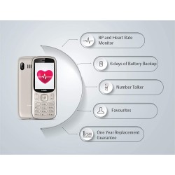 Lava Pulse Mobile Phone with BP & Heart Rate Monitor Gold