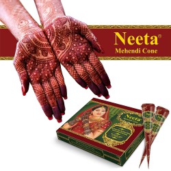 Neeta Mehendi Cone Body Art All Natural Herbal Pure Henna Past Pack Of 12 Pieces Pack Of 1