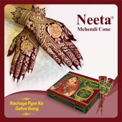 Neeta Mehendi Cone Body Art All Natural Herbal Pure Henna Past Pack Of 12 Pieces Pack Of 1