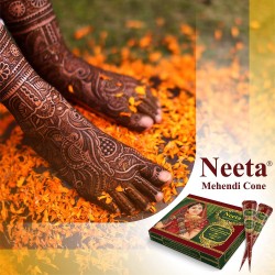 Neeta Mehendi Cone Body Art All Natural Herbal Pure Henna Past Pack of 24 Pieces