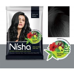 Nisha Henna-Based Hair Color Dye Black Hair Color Dye 25gm Each Packet Without Ammonia Natural Black Hair Dye 25gm Pack of 8