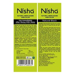 Nisha Natural Henna Based Black Hair Color Dye Henna Conditioning Herbal Care Each Pack Dye Natural Black 25gm Pack Of 12