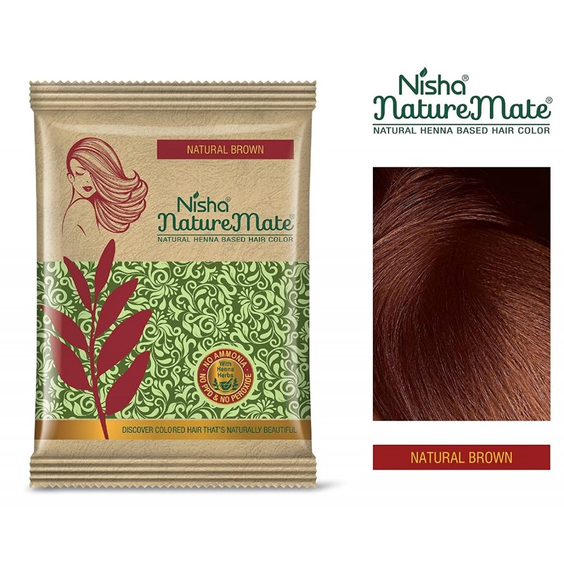 Nisha Nature Mate Henna Based Hair Color No Ammonia 100% Herbal Protection  30G/Each Pouch
