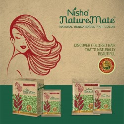 Nisha Nature Mate Henna Based Hair Color No Ammonia 100% Herbal Protection  30G/Each Pouch