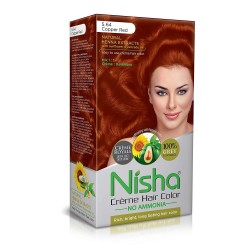 Nisha Cream hair color (120 ml/each) with Rich Bright  Long Lasting Shine Hair Color NO AMMONIA Cream Copper Red 5.64 Pack of 1