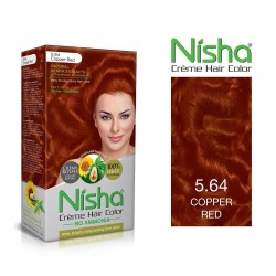 Nisha Cream hair color (120 ml/each) with Rich Bright  Long Lasting Shine Hair Color NO AMMONIA Cream Copper Red 5.64 Pack of 1