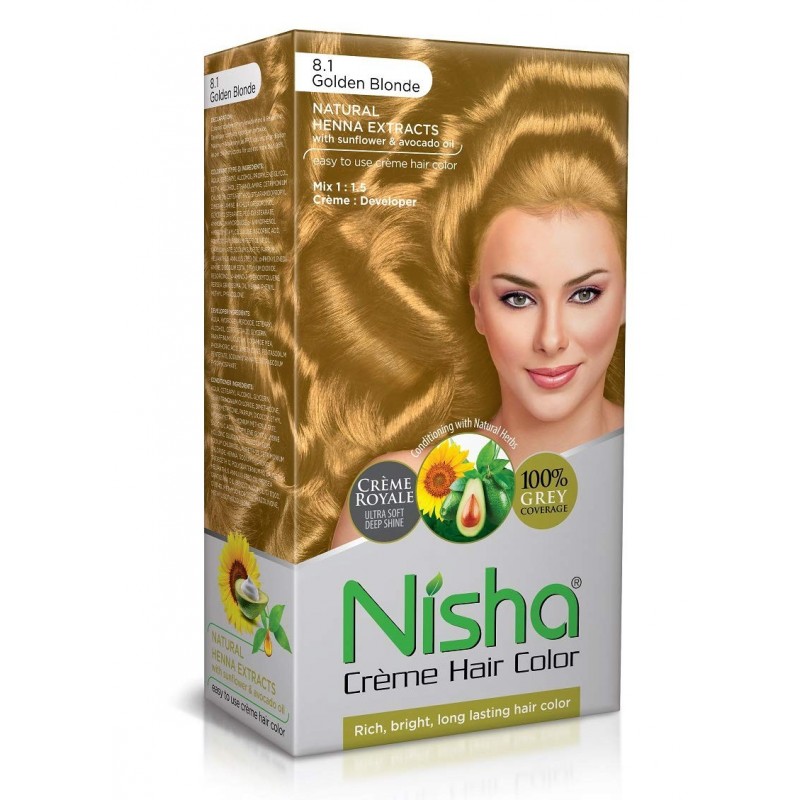 Nisha Cream Hair Color With Rich Bright Semi-Permanent Shine Hair Color No  ammonia Creme 150gm