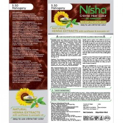 Nisha Cream Hair Color 120 Ml/each With Rich Bright Long Lasting Shine Hair Color No Ammonia Cream Mahogany 5.5 Pack Of 1