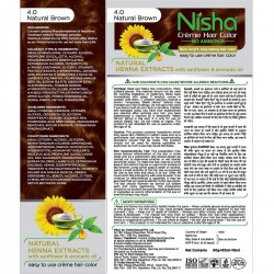 Nisha Hair Color Natural Brown Hair Colour Crème 120gm Ammonia Free Natural Brown Hair Color Dye For Hair Long Lasting