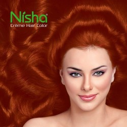 Nisha Cream Hair Color 120 Ml/each With Rich Bright Long Lasting Shine Hair Color No Ammonia Copper Red 5.64  Pack Of 3