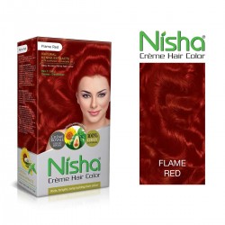Nisha Cream Hair Color 120 Ml/each With Rich Bright Long Lasting Shine Hair Color No Ammonia Flame Red Pack Of 3