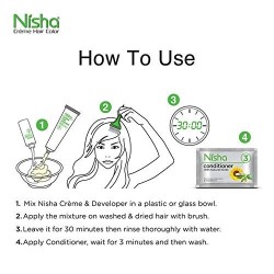 Nisha Cream Hair Color 120 Ml/each With Rich Bright Long Lasting Shine Hair Color No Ammonia Mahogany 5.5 Pack Of 3