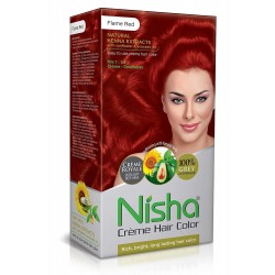 Nisha Cream Hair Color With Rich Bright  Long Lasting Shine Hair Color No Ammonia Cream 150gm Flame Red Pack of 1