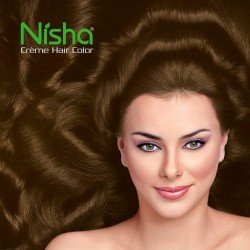 Nisha Cream Permanent Hair Color No Ammonia Cream Formula Permanent Fashion Highlights 60Gm+60Ml Each Pack Light Brown Pack Of 2