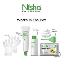 Nisha Cream Permanent Hair Color No Ammonia Cream Formula Permanent Fashion Highlights 60Gm+60Ml Each Pack Light Brown Pack Of 2