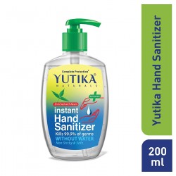 Yutika Naturals Complete Protection Instant Hand Sanitizer Of Germs Without Water Sticky Safe Enriched With Neem 200Ml Pack Of 2