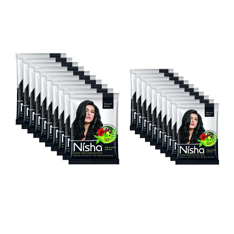 Nisha Natural Henna Based Hair Color Powder Conditioning Herbal Care Silky  Shiny Hair 10gm And 25gm