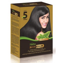Nisha Natural Black Henna Hair Color 5 Minutes Quick Henna Based Hair Color 3 Packs Black Hair Dye For Men And Women