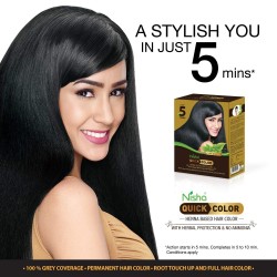 Nisha Natural Black Henna Hair Color 5 Minutes Quick Henna Based Hair Color  3 Packs Black